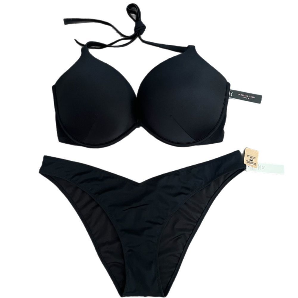 Victorias Secret Bombshell Add-2-Cups Push Up Bikini Top Bra & bottoms Swim Set
